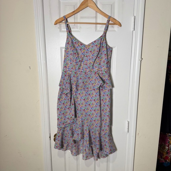 J.Crew Liberty London Floral Ruffle Dress High Low Hem Size 6 - Picture 2 of 8